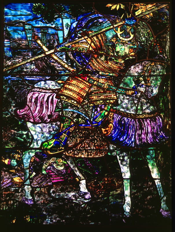 Samurai Warrior Stained Glass Panel